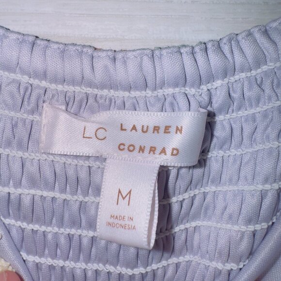 LC Lauren Conrad Women's Sleeveless Floral Print Smocked Button Front Long Dress - Picture 4 of 5